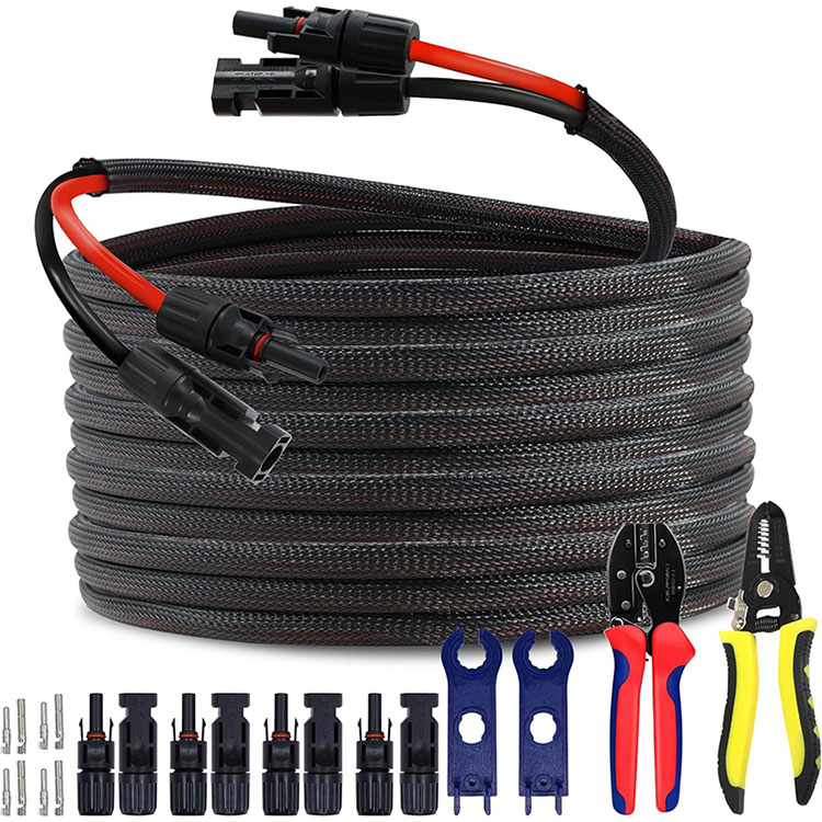 වාණිජ වහල PV Array 10AWG සම්බන්ධක වයර් 50FT